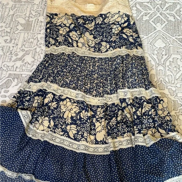 OPEN TO OFFERS Anthropologie Maeve Blue Lace Sleeveless Knee Length Dress Size 4 - Picture 7 of 10